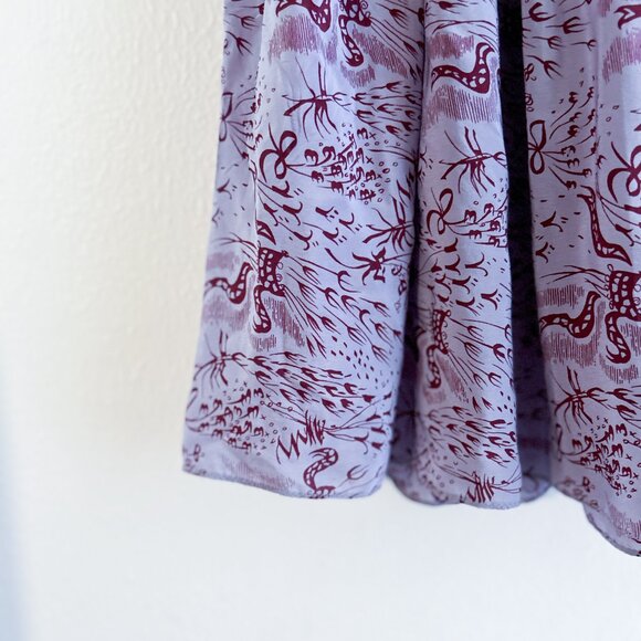 ANNA SUI 100% Silk Vintage inspired Pleated Midi Skirt - Picture 4 of 11